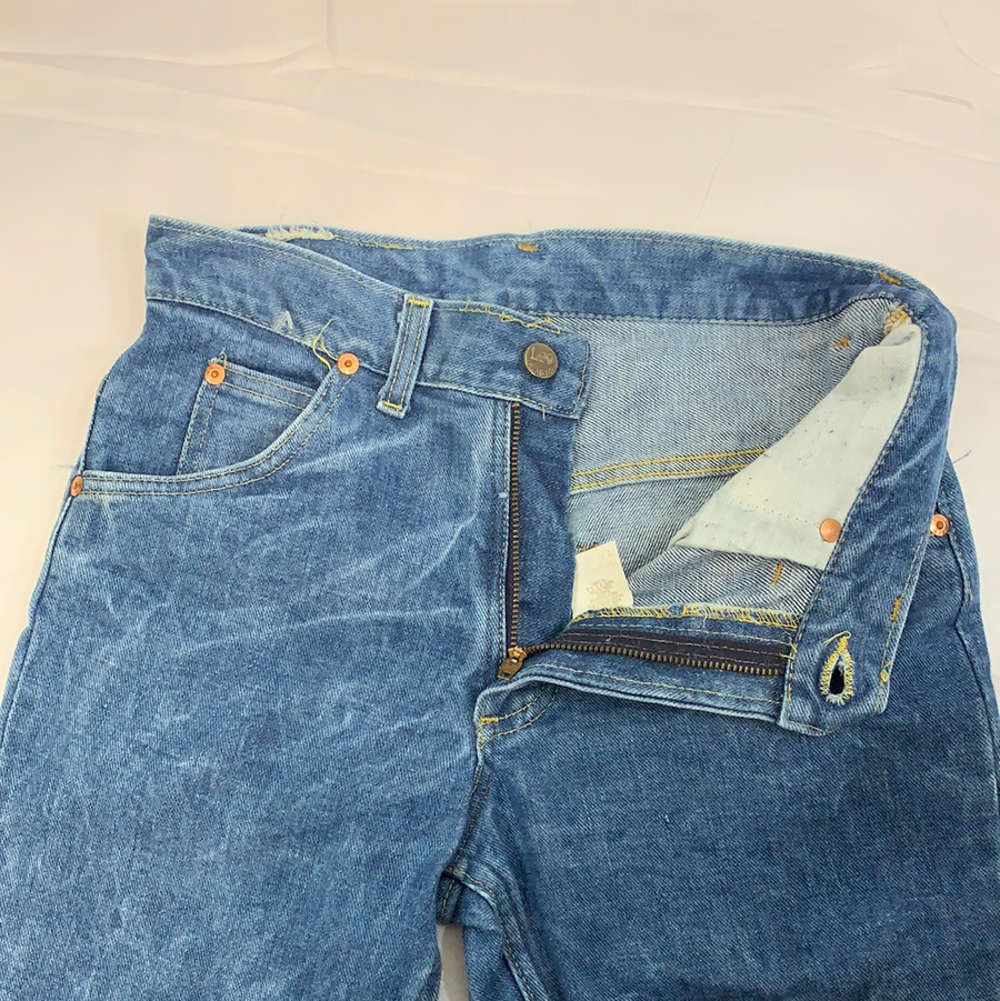 Vintage Lee Bell Bottom Flared Denim Jeans - 28in