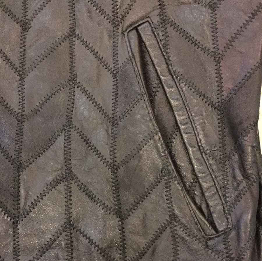 Vintage Leather Pilot Jacket w stitches details - The Era NYC