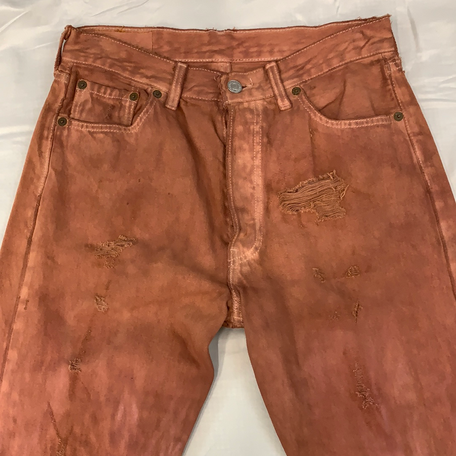 Vintage Levi’s Denim 501 Orange Jeans - 30in