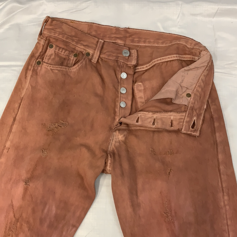 Vintage Levi’s Denim 501 Orange Jeans - 30in