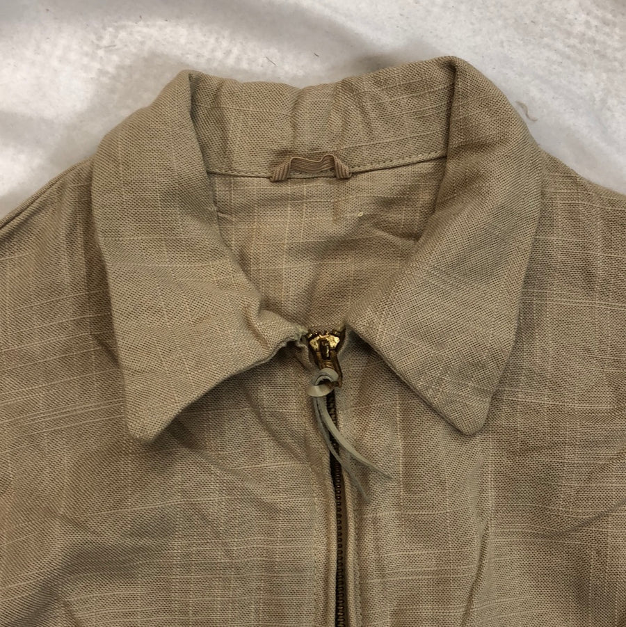 Vintage Beige Zip Up Jacket