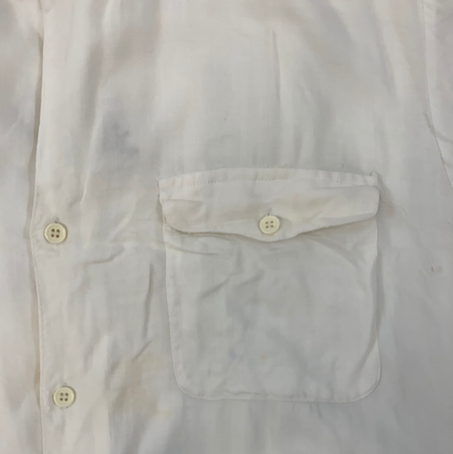 Vintage White Bowling Button Up 1950s-1960s