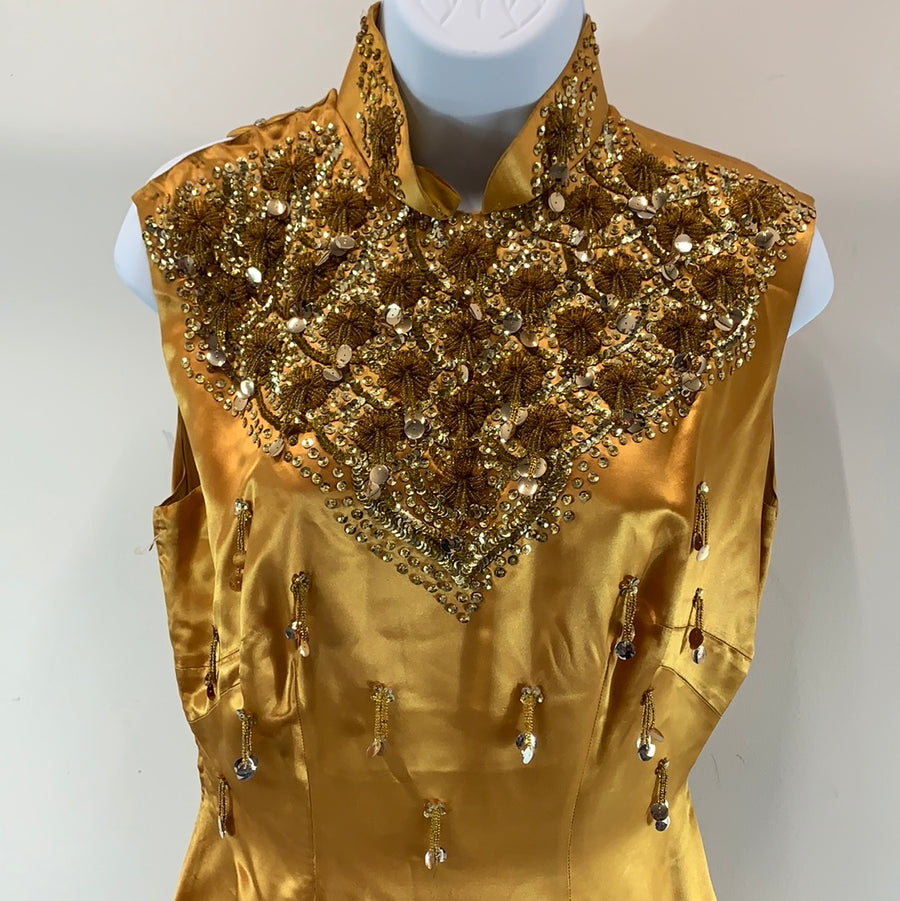 Vintage 1960s Japanese gold dress