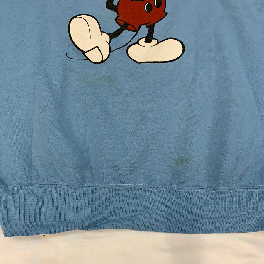 Vintage Mickey Mouse Baby Blue Crewneck Sweater - XL