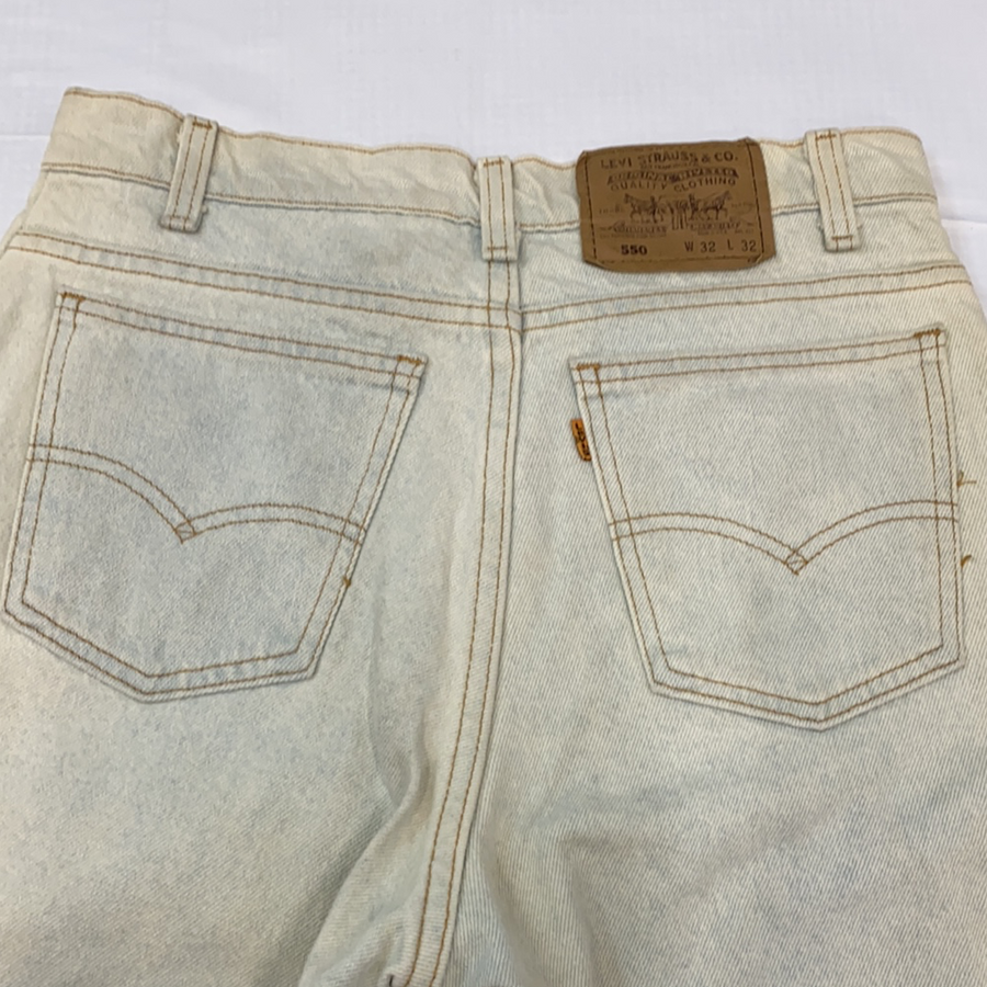 Vintage 1980s 550 Levi’s Cream Wash Denim Pant - 32in