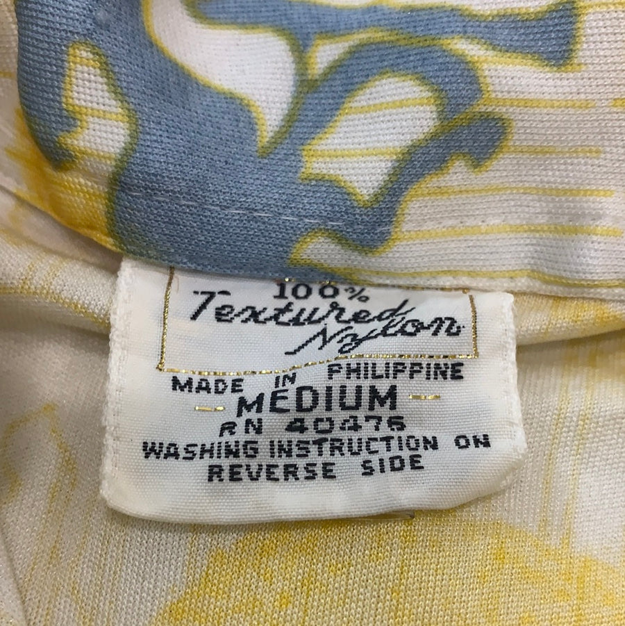Vintage textured nylon button up
