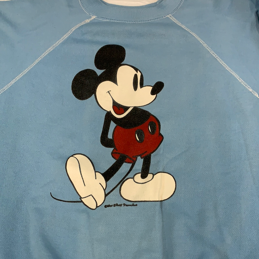 Vintage Mickey Mouse Baby Blue Crewneck Sweater - No Size