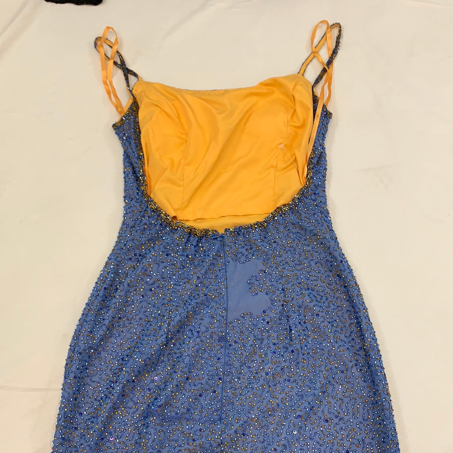 Vintage Je Matadi by Sean Mehta blue beaded dress The Era NYC Vintage Je Matadi by Sean Mehta blue beaded dress The Era NYC