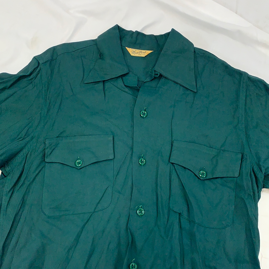 Vintage Macpost Green Bowling Shirt