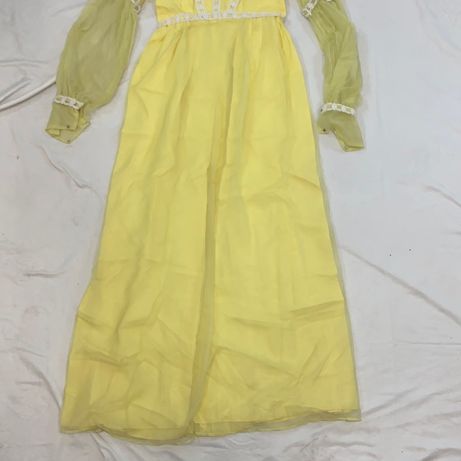 Vintage 1960s yellow maxi dress