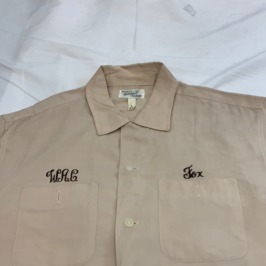 Vintage Tan Bowling button up shirt