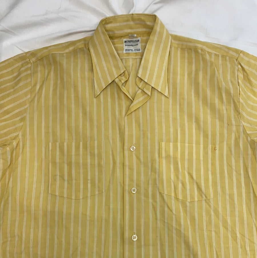Vintage Metropolitan Yellow short sleeve button up shirt