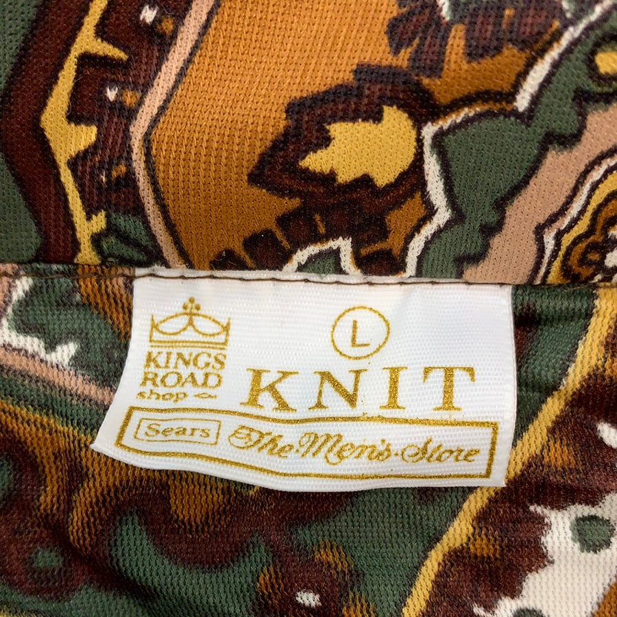 Vintage knit silk button up top