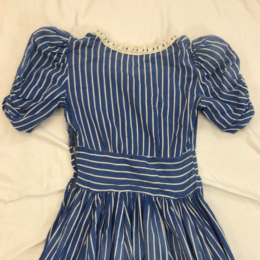 Vintage Blue Striped Dress