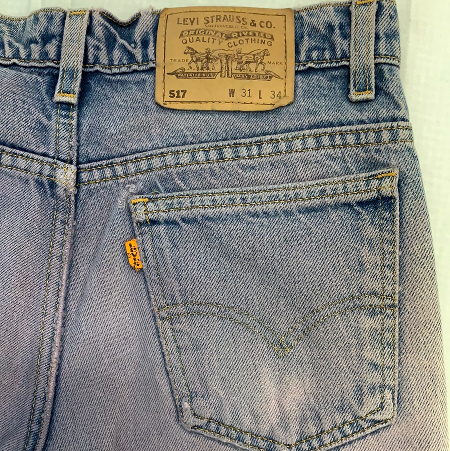 Vintage Levi’s 517 Purple Denim Jeans - 34in