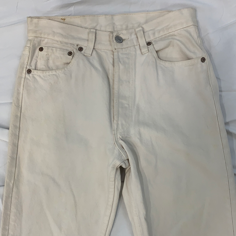 Vintage Levi’s 501 Cream Denim Jeans - W28 - The Era NYC