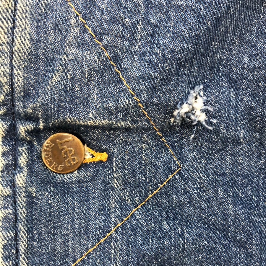 Thrifted Lee Riders Embroidered Jean Jacket Western Core Cowboy Core Blue Denim  Jacket - Etsy