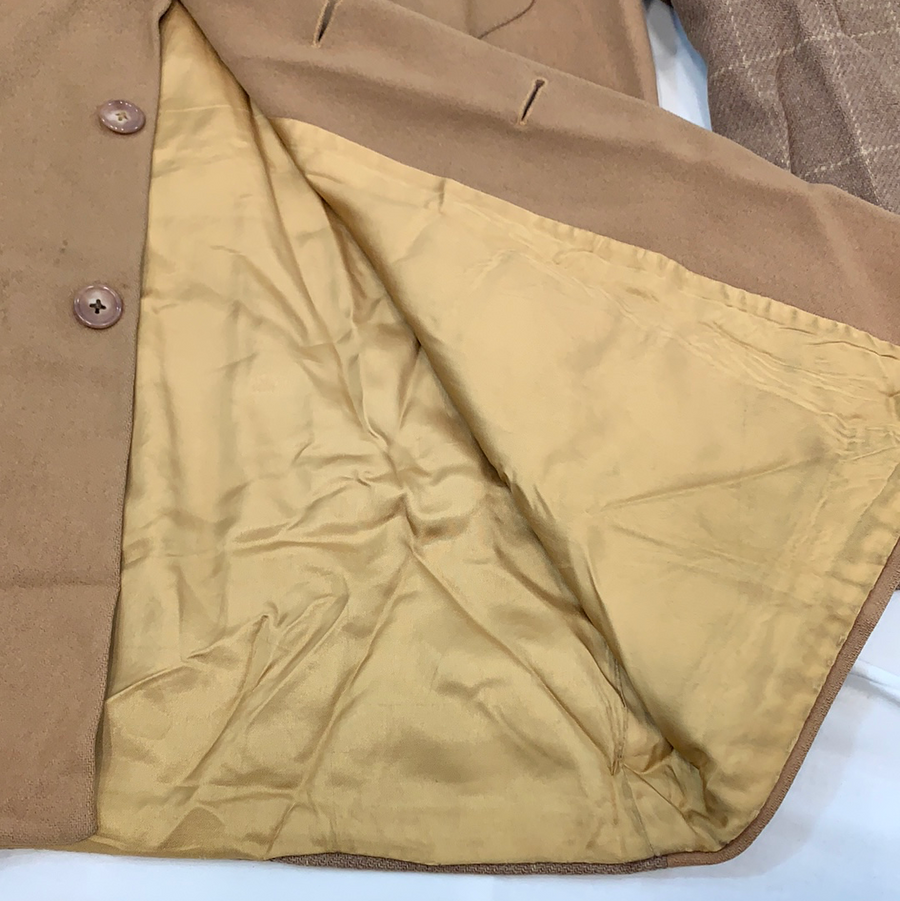 Vintage Brown Contrast Sleeve Harmor Sportswear coat