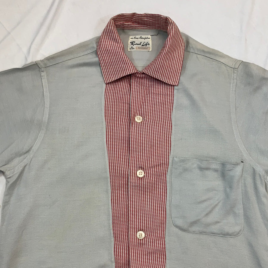 Vintage Rural Life short sleeve button up shirt