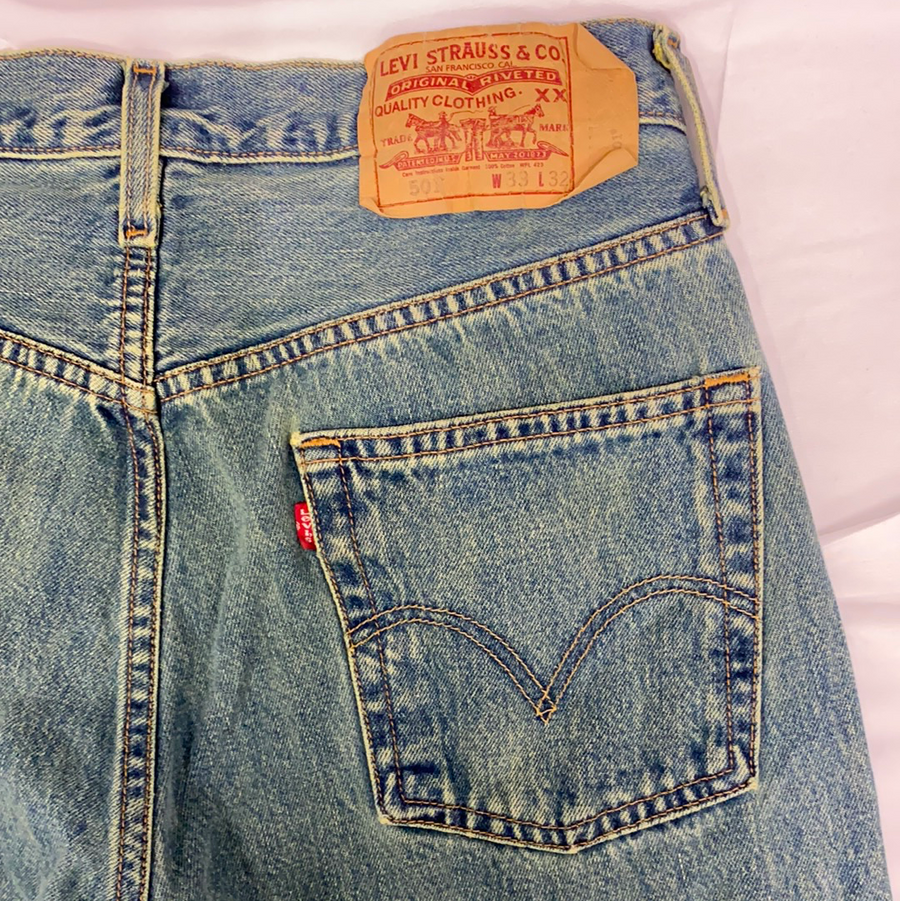 Vintage 501 Levi’s Green Wash Jeans - W33 - The Era NYC