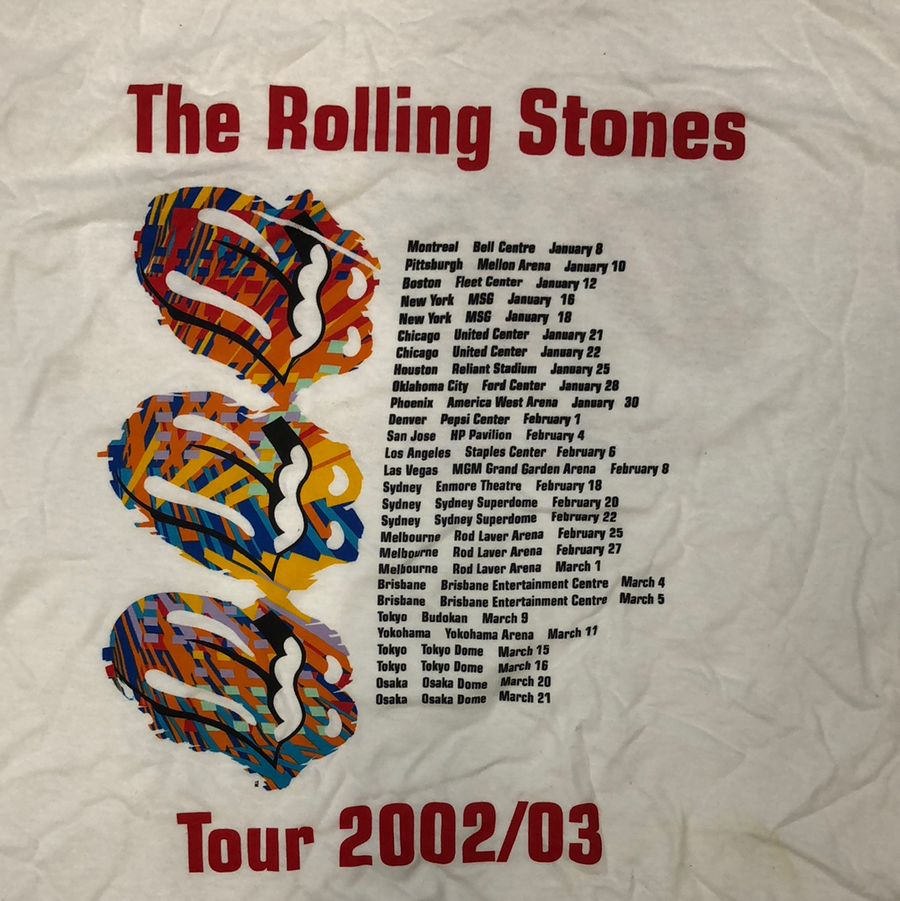 Vintage 2002/03 White Rolling Stones T Shirt