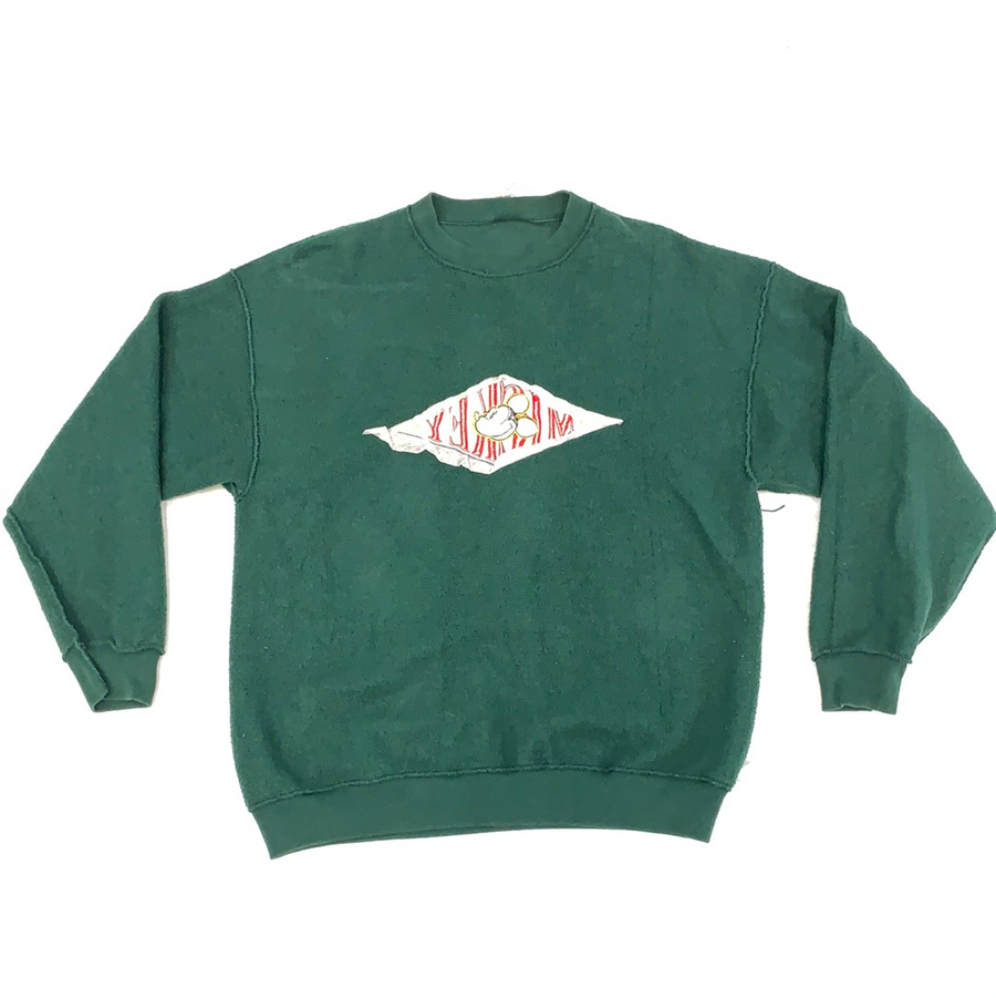 Vintage Mickey Mouse Green Crewneck Sweater - L