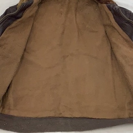Vintage brown lined leather jacket
