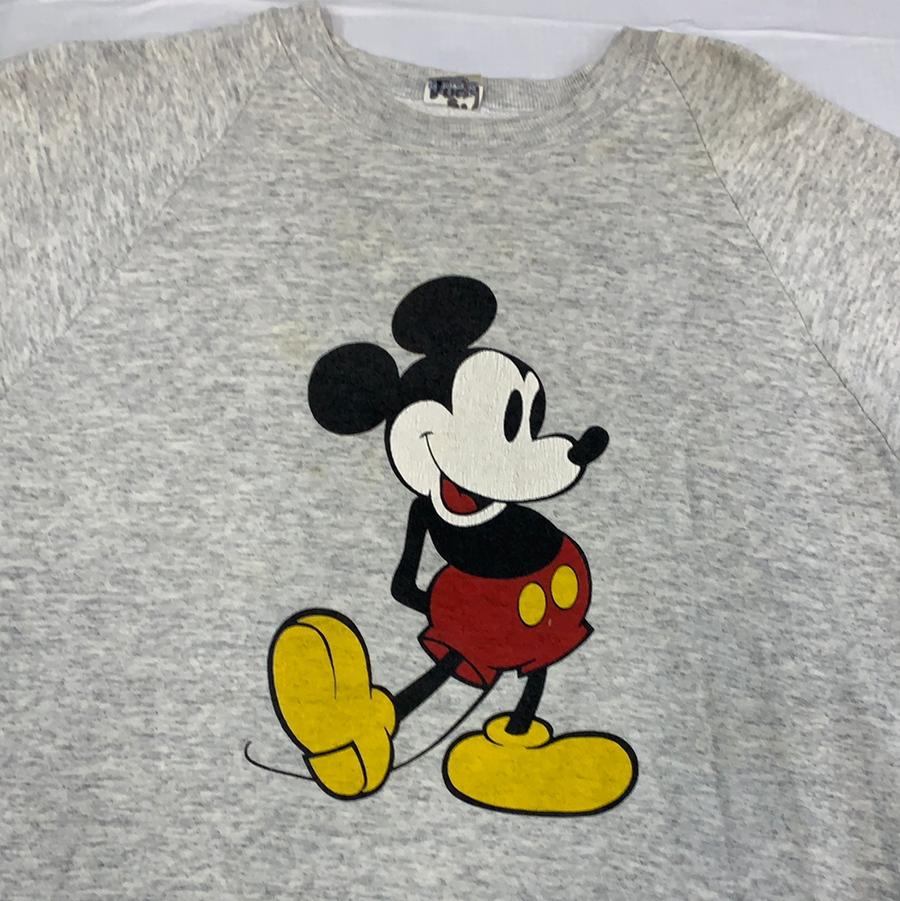 Vintage Mickey Mouse Grey Crewneck Sweater - XL