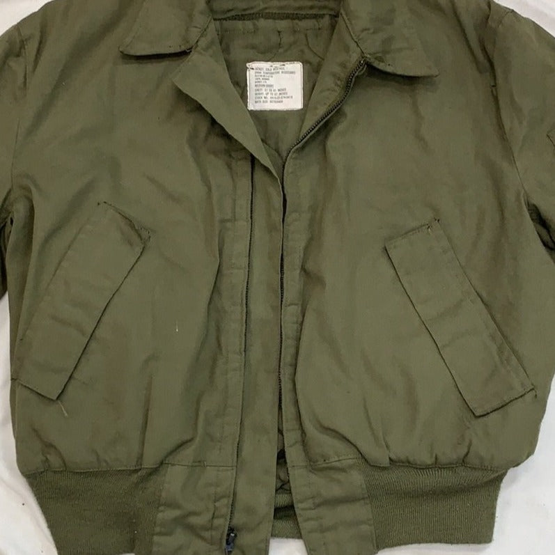 Vintage Olive Zip Up Bomber Army Jacket