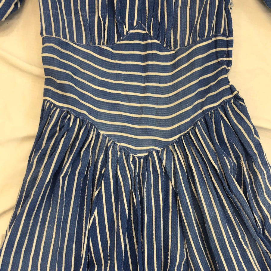 Vintage Blue Striped Dress