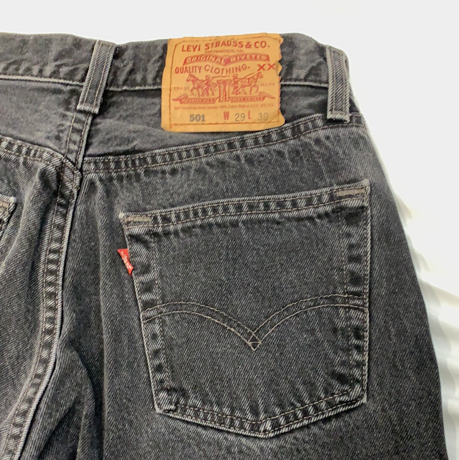 Vintage Levi’s 501 Black Distressed Denim Jeans - W29 - The Era NYC