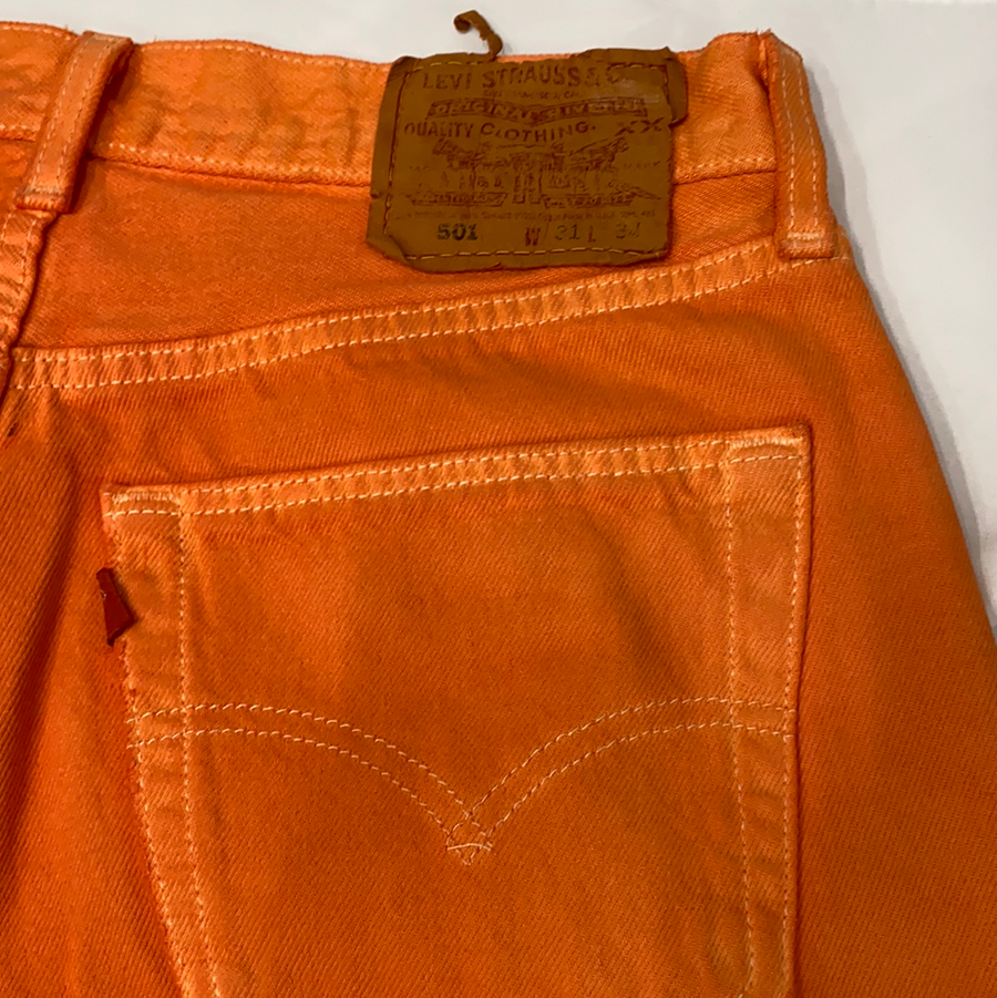 Vintage Levi’s Orange Denim Pants Womens - W31 - The Era NYC