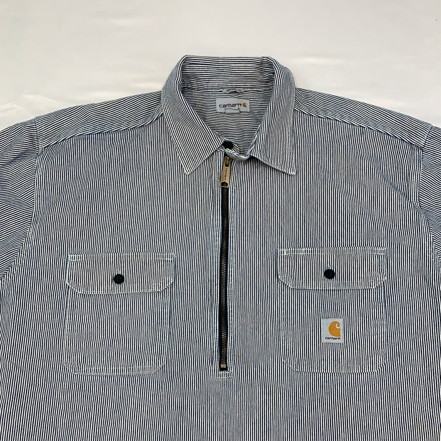 Vintage Carhartt Seersucker Half Zip Shirt
