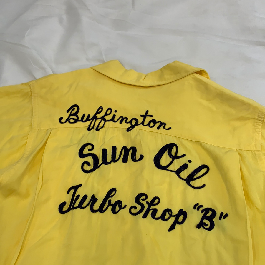Vintage Yellow 1950's bowling button up shirt