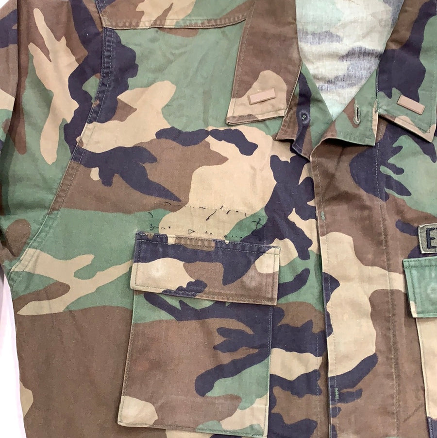 Vintage Camo long sleeve button up top