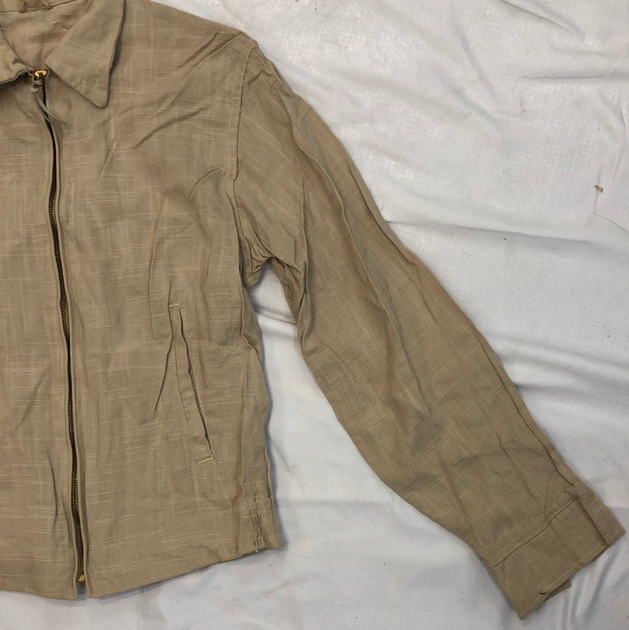 Vintage Beige Zip Up Jacket