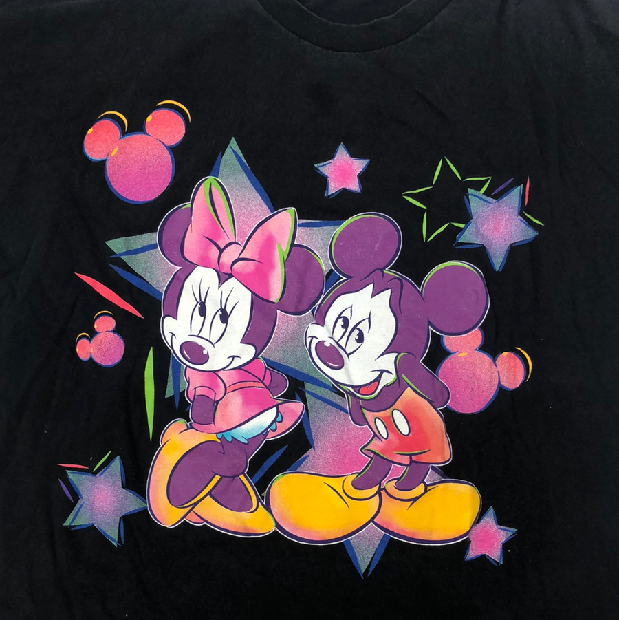 Vintage Black & Purple Mickey & Minnie Mouse T Shirt