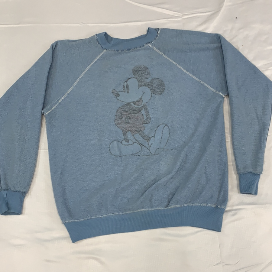 Vintage Mickey Mouse Baby Blue Crewneck Sweater - No Size