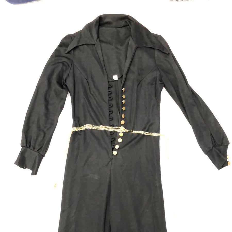 Vintage Black Bell Bottom Flared Jumpsuit