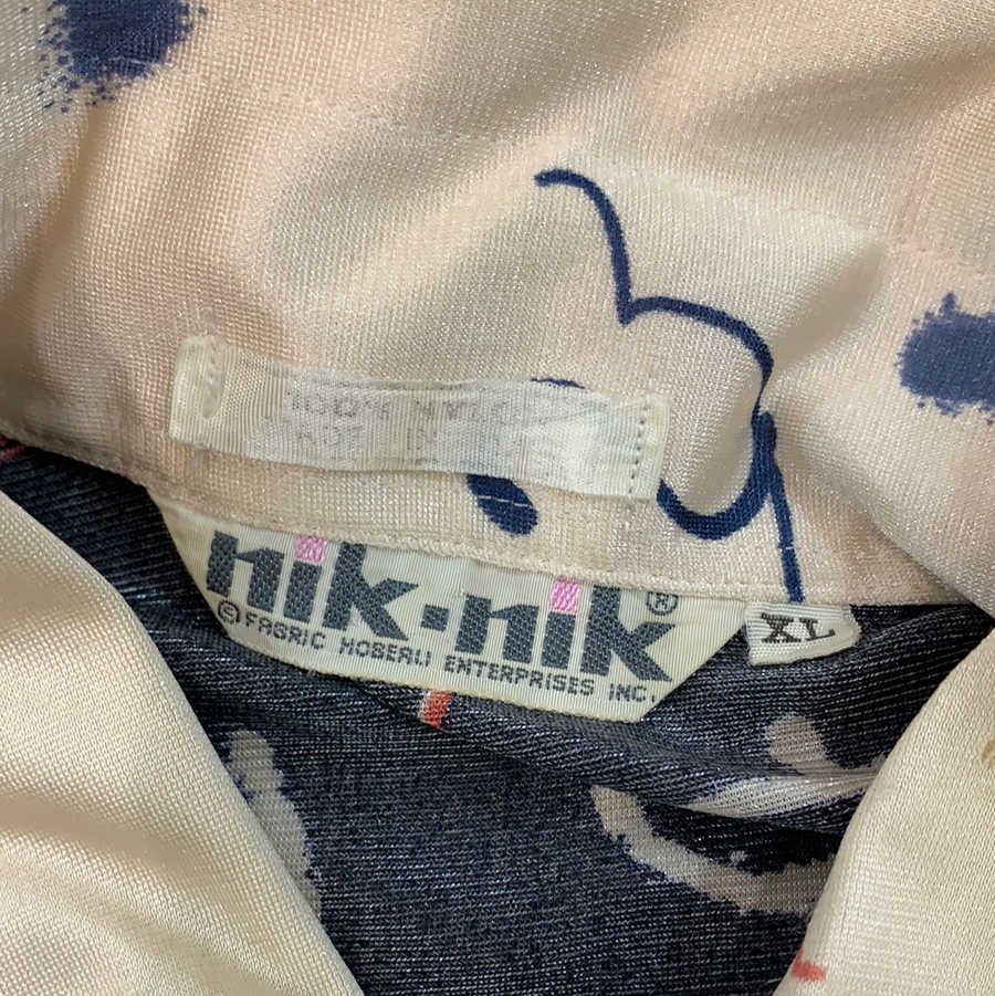 Vintage Nik Nik Graffiti silk button up top