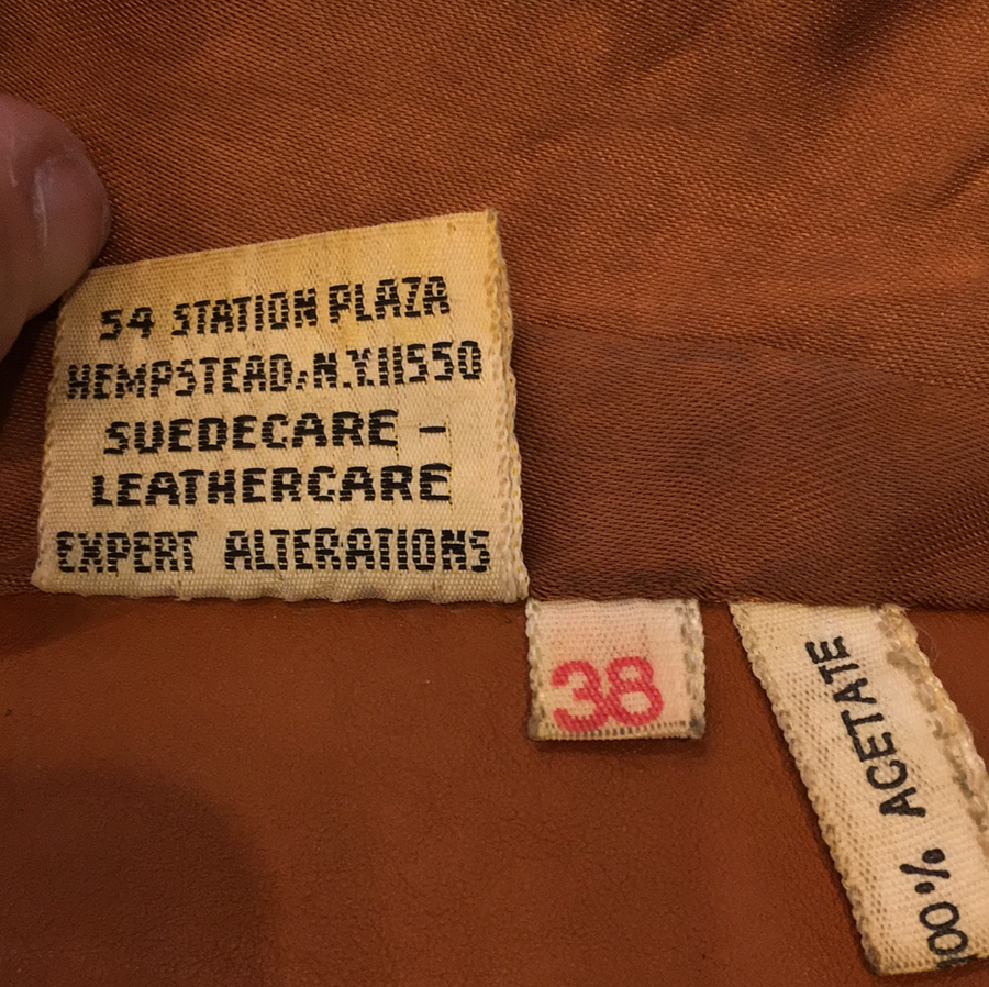 Cognac Color Button Leather Blazer - The Era NYC